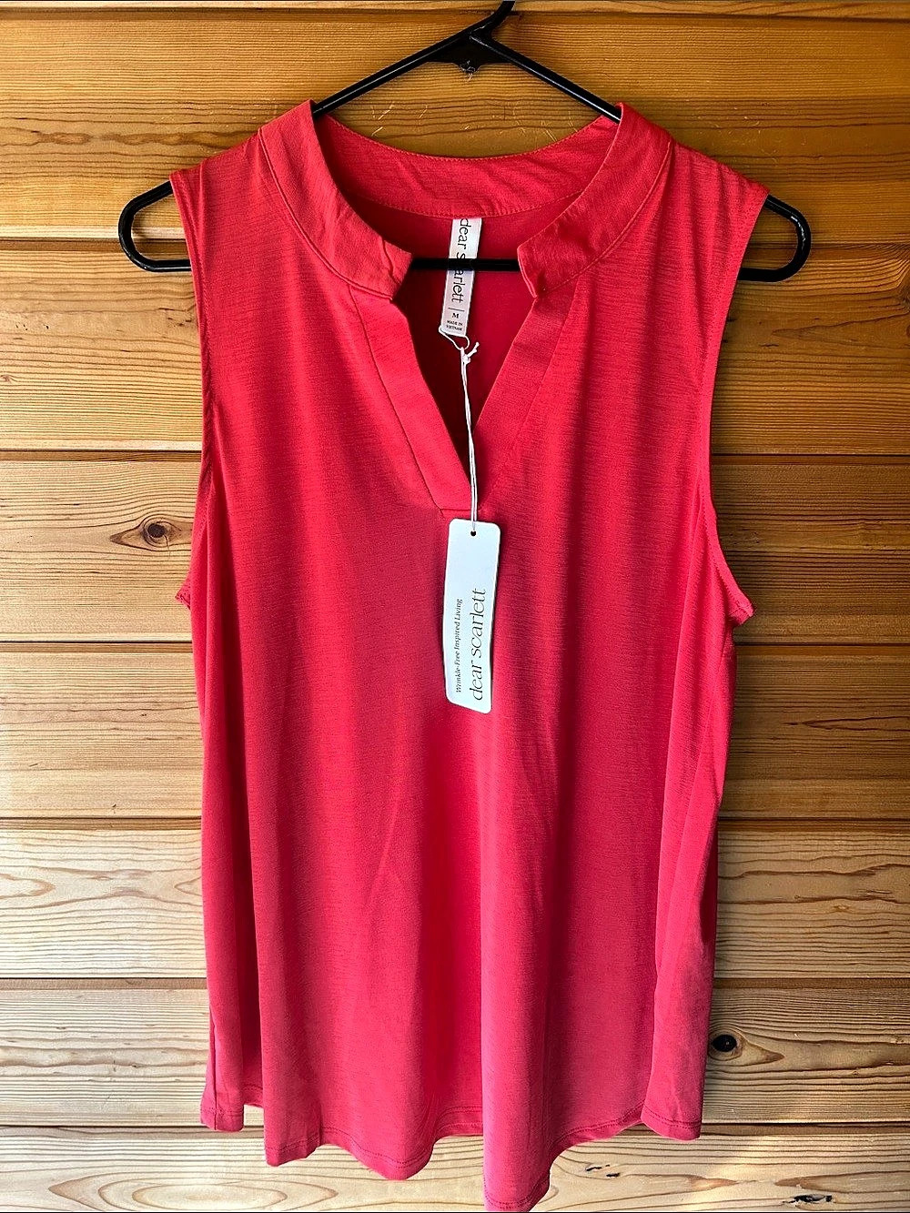 dear scarlett Lizzy Tank Top Sleeveless Tunic Pink Medium